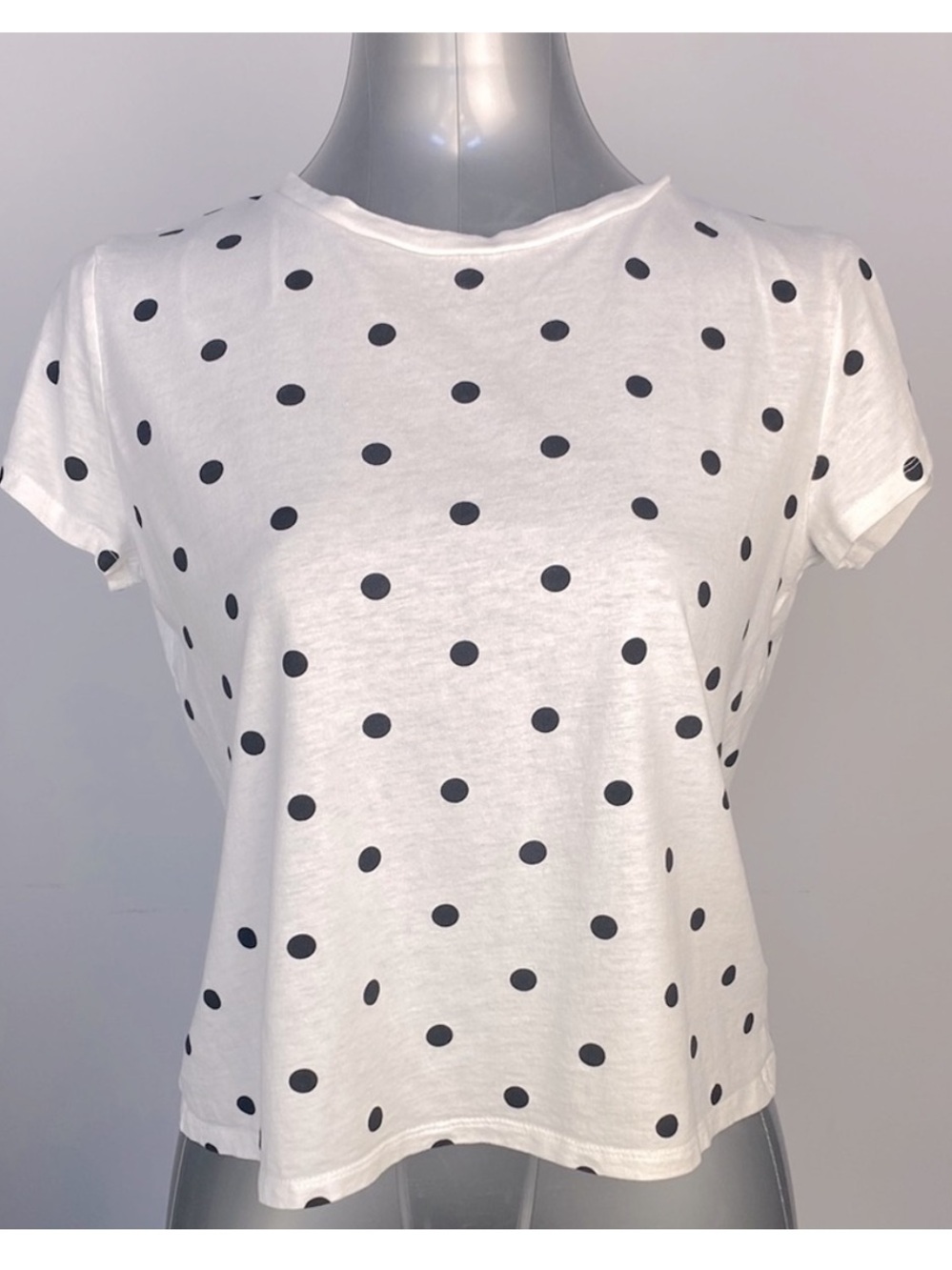 H&M White Polka Dot Loose fit tee
